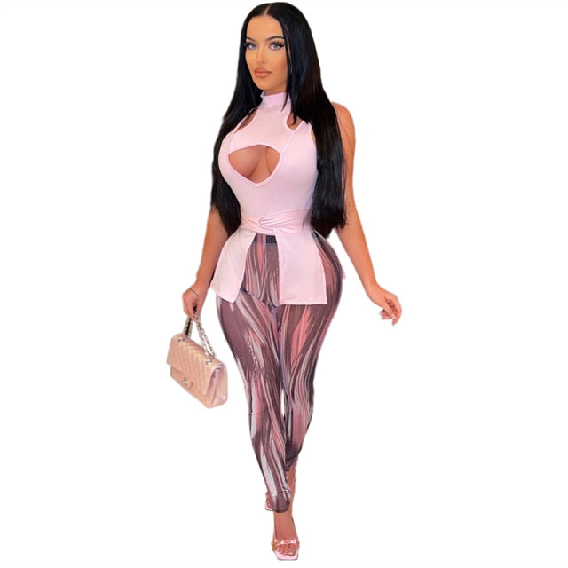 2-Piece Bandage Vest W/ Pencil Pants