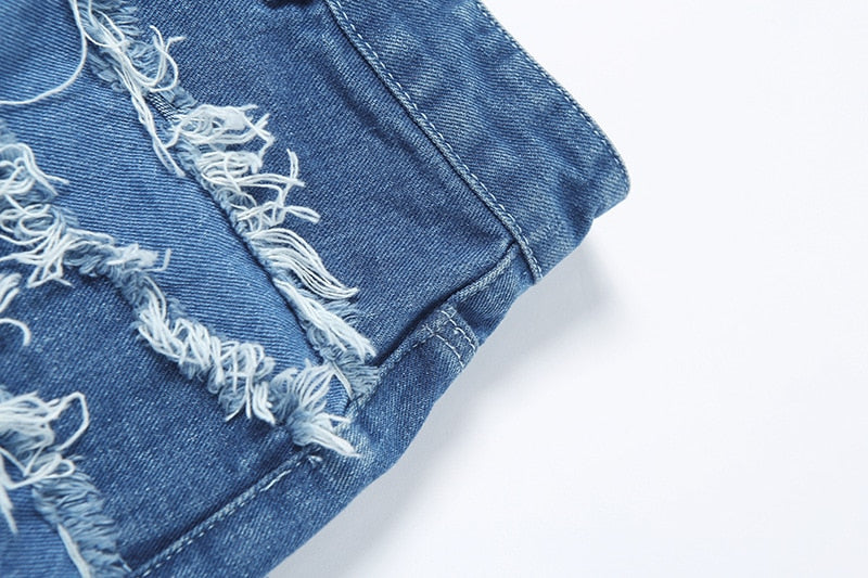 Denim Layer-Ripped Jeans